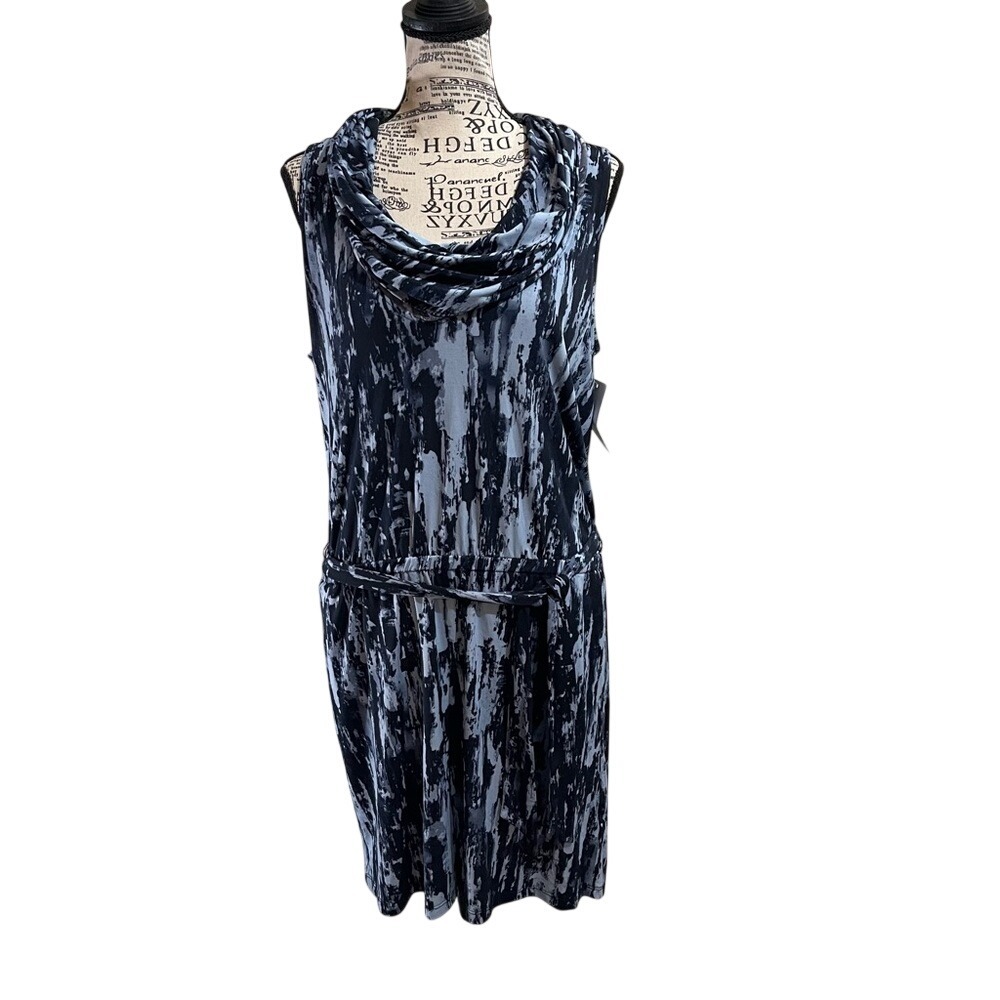 Michael Kors Blue and Black‎ Patterned Garment